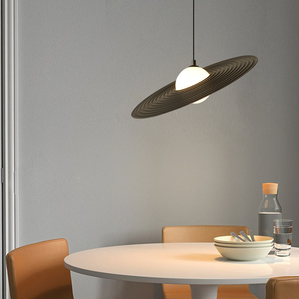 Arisha minimalistyczna lampa wisząca w kształcie pierścienia z gwiazdką, czarna/biała