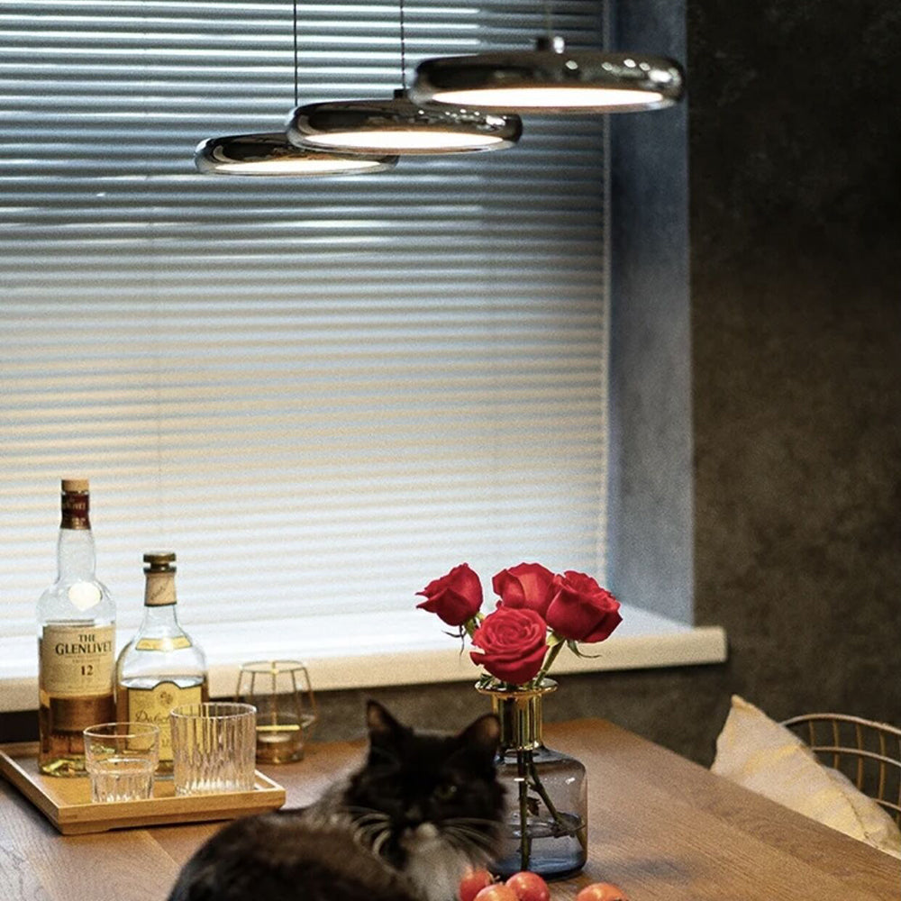 Arisha minimalistyczna lampa wisząca z metalu o kształcie koła, srebrna/złota/złoto różowa