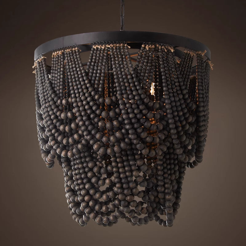 Muto Boho lampa wisząca LED / żyrandole z drewna/metalu