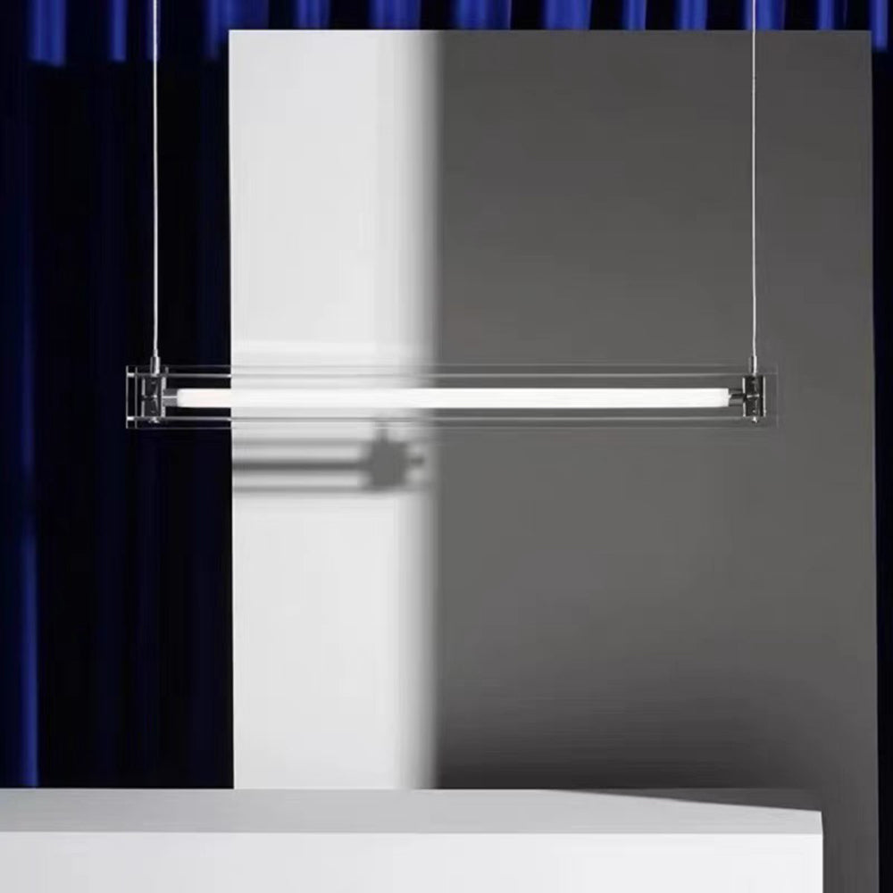 Arisha minimalistyczna lampa wisząca liniowa z metalu, biała