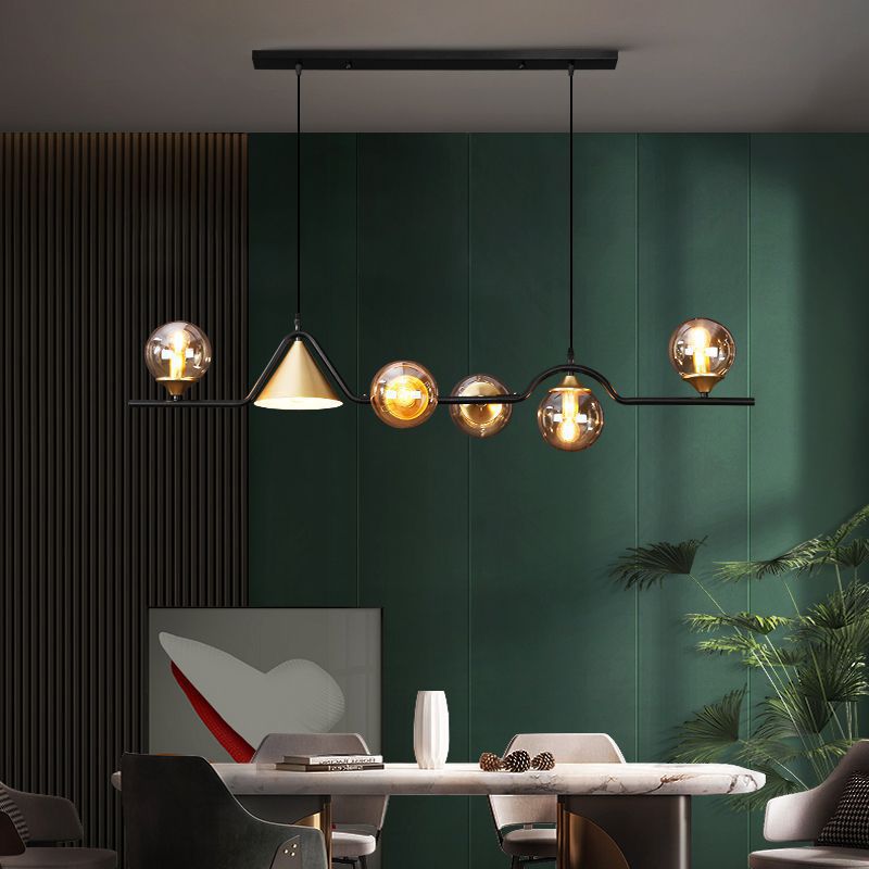 Arisha nowoczesna lampa wisząca LED czarny/złoty szkło salon/sypialnia