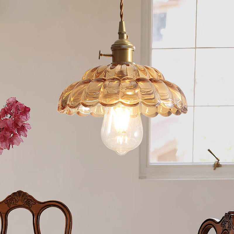 Valentina vintage lampa wisząca ze szkła metalowego do sypialni/jadalni