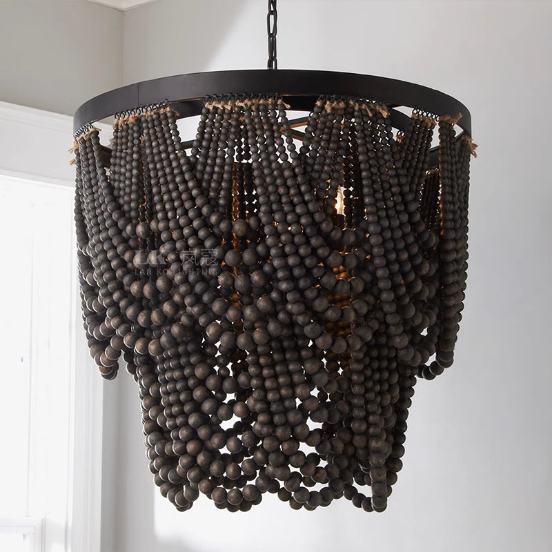 Muto Boho lampa wisząca LED / żyrandole z drewna/metalu