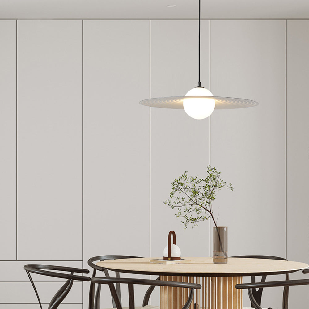 Arisha minimalistyczna lampa wisząca w kształcie pierścienia z gwiazdką, czarna/biała