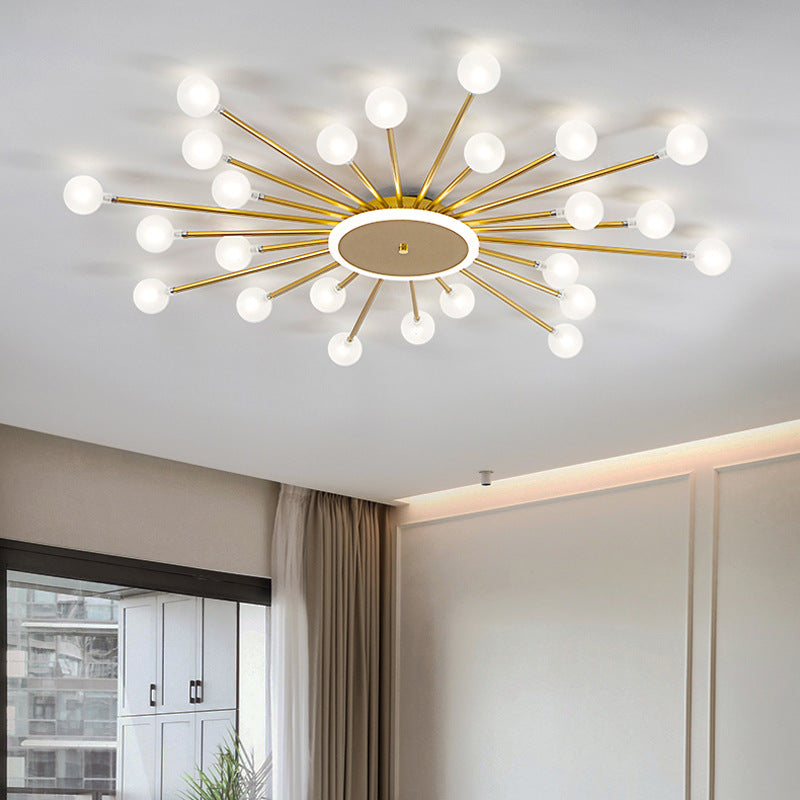 Arisha nordycka lampa sufitowa montowana bezpośrednio LED złoto/czarny metal salon
