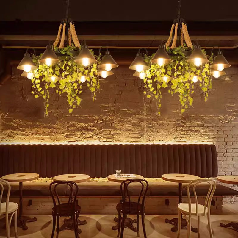 Vireo Retro żyrandol LED czarny metal restauracja/bar/salon