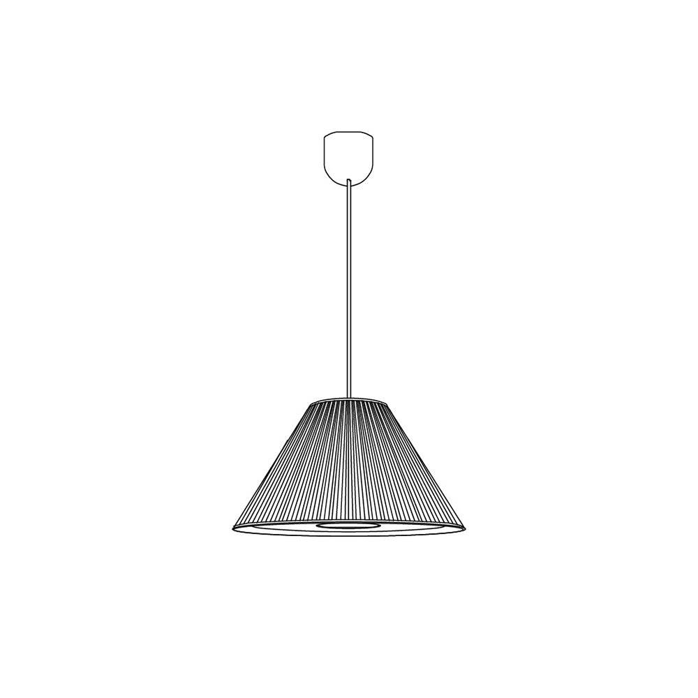 Ritta lampa wisząca ze złożonego płótna Wabi Sabi, metal/tekstylia, salon