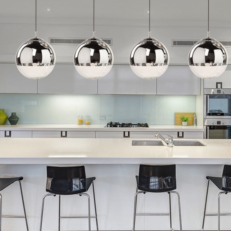 Valentina Industrial Round Metal lampa wisząca ze szkła do salonu