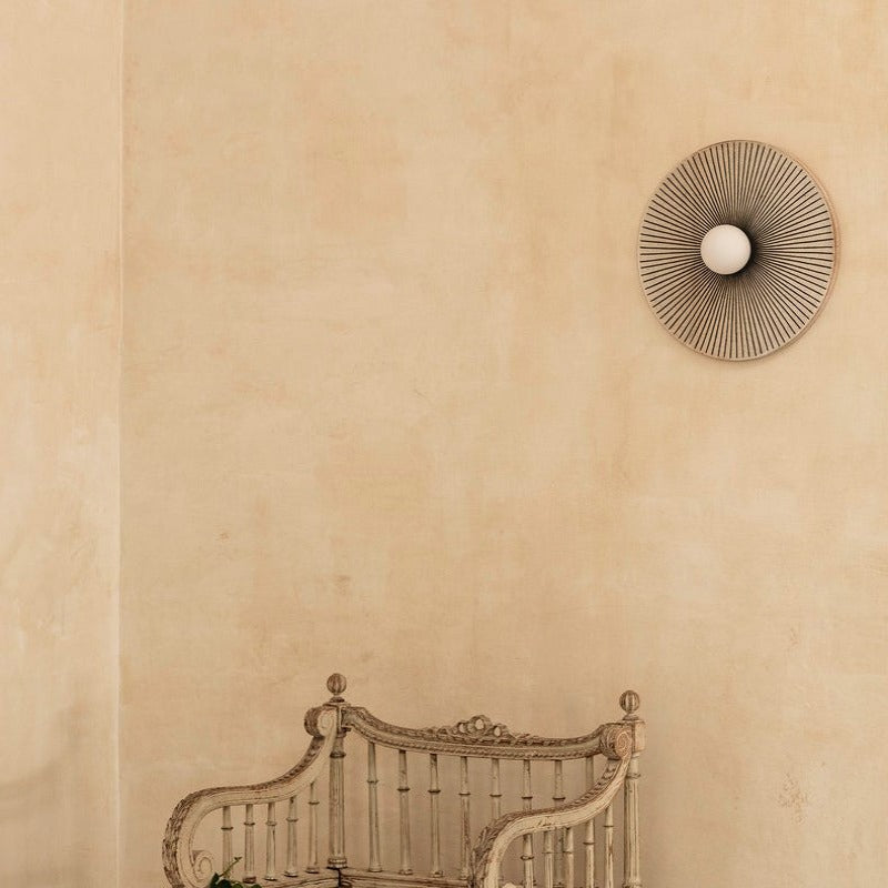 Valentina vintage wnętrzna lampa ścienna okrągła żywica salon sypialnia