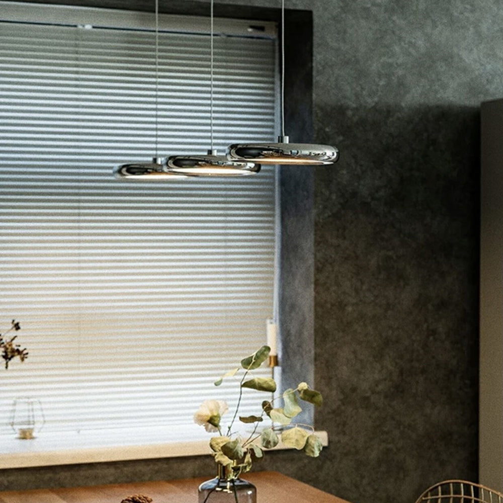 Arisha minimalistyczna lampa wisząca z metalu o kształcie koła, srebrna/złota/złoto różowa