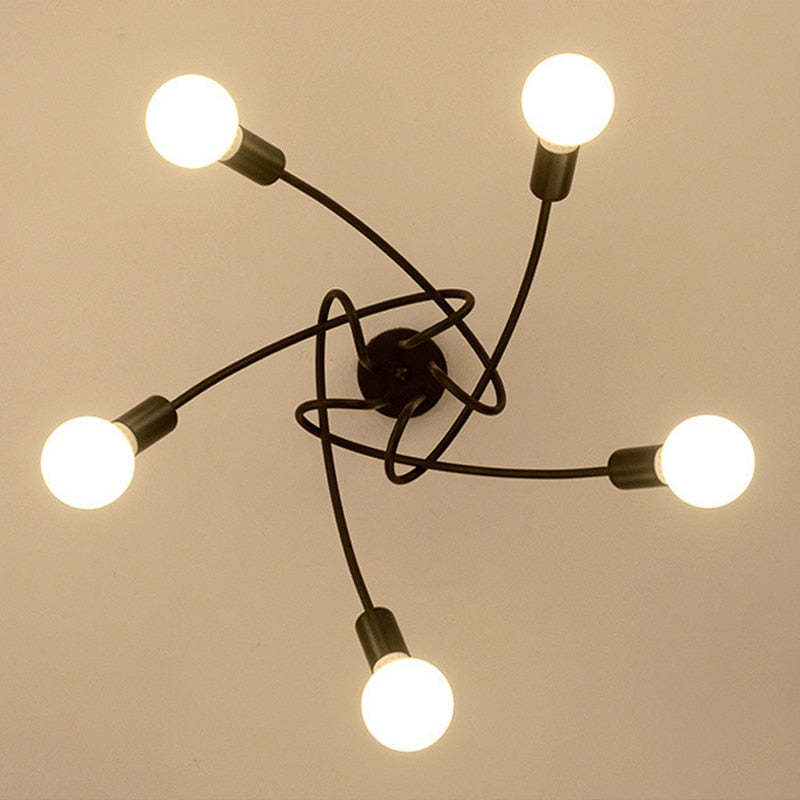 Arisha nowoczesna liniowa lampa sufitowa z krzywą metalową, pokój jadalny/salon