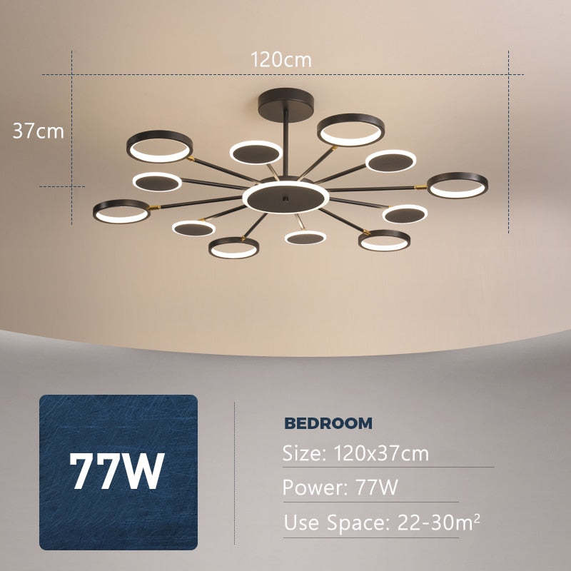 Arisha nowoczesna lampa wisząca z LED, geometryczna, czarna, ściemnialna