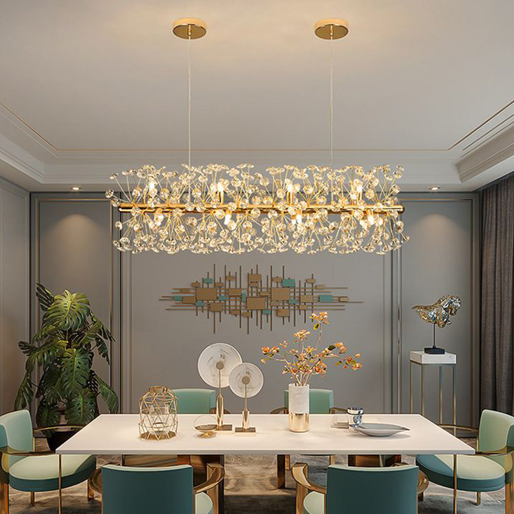 Arisha Luxury Lineal/Flower żyrandol, złoty, metal/kryształ