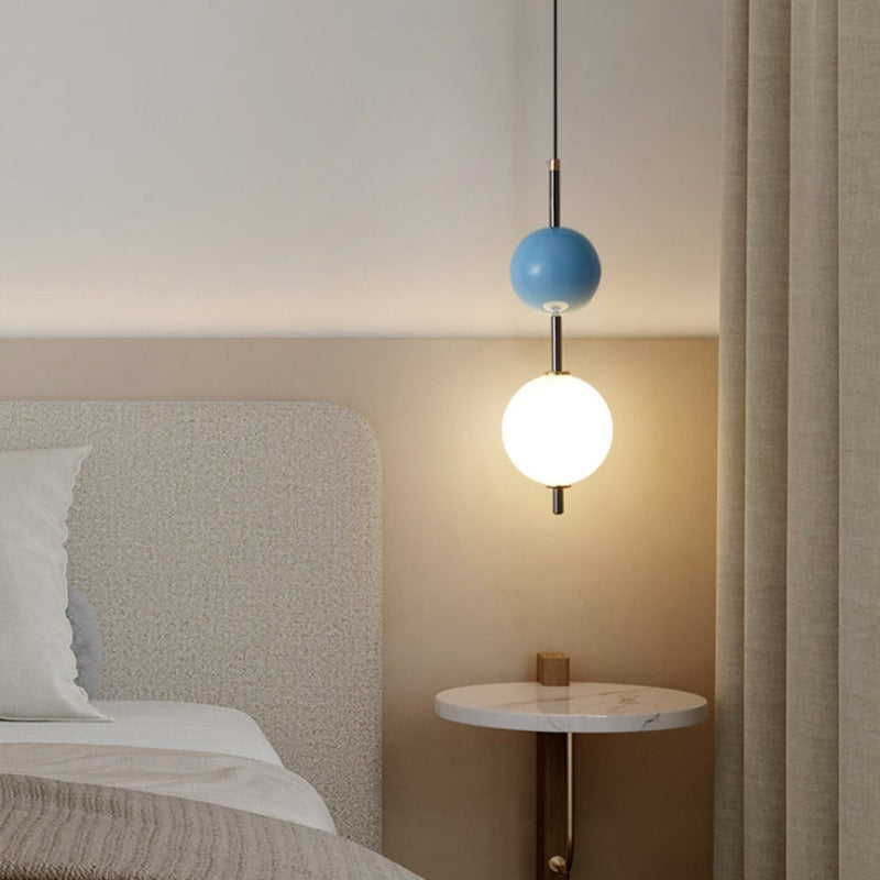 Valentina nowoczesna lampa wisząca LED czerwony metal sypialnia salon