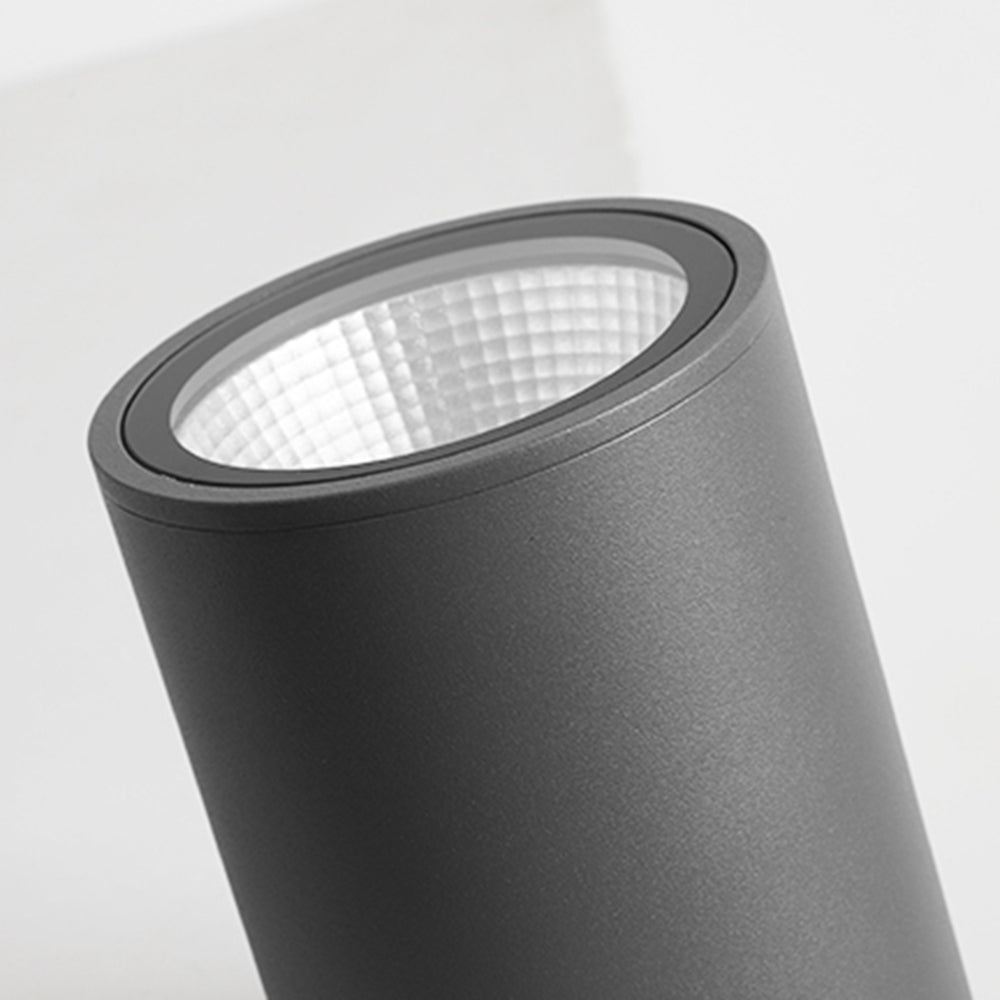 Ray nowoczesna zewnętrzna lampa sufitowa montowana bezpośrednio czarna cylindryczna