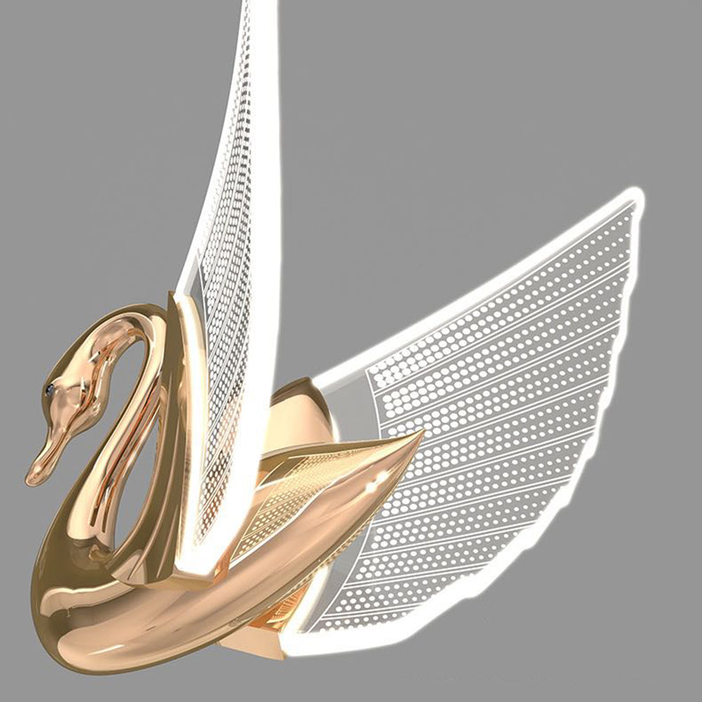 Kady Art Deco Swan lampa ścienna / Metal, złoto/różowe złoto