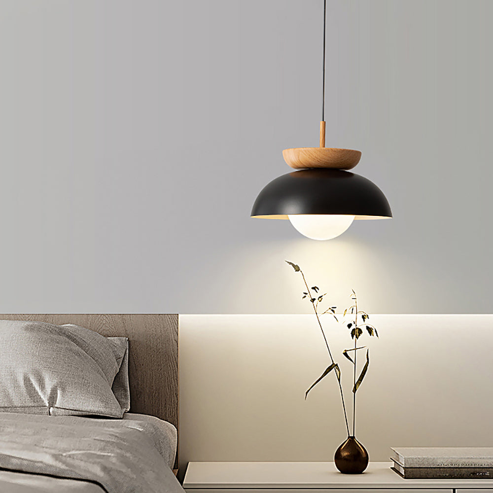 Muto lampa wisząca nordycka drewno/metal czarna kuchnia balkon