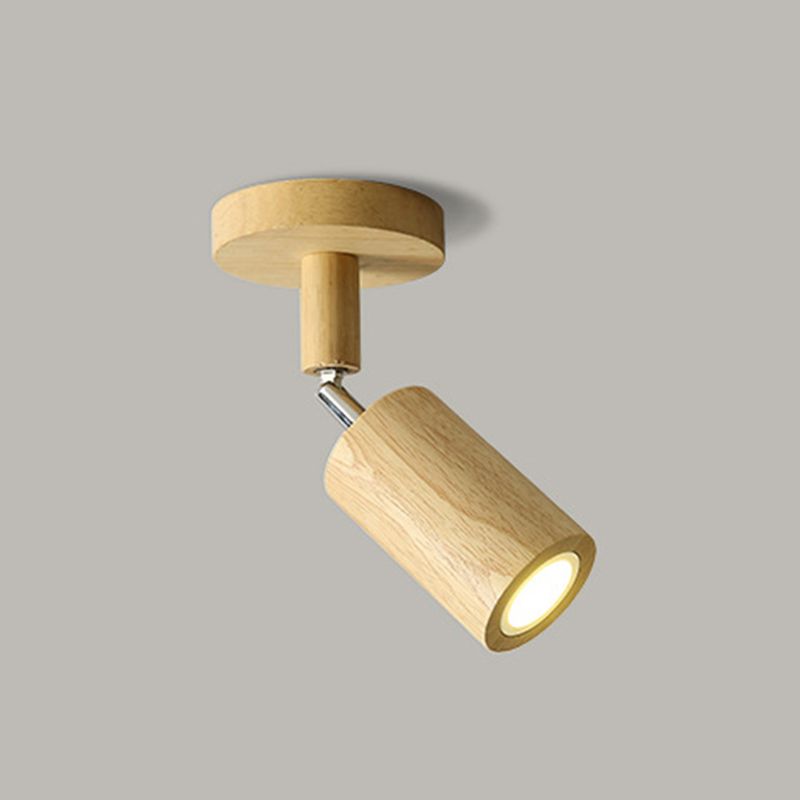 Muto nowoczesna regulowana lampa sufitowa typu reflektor, drewno