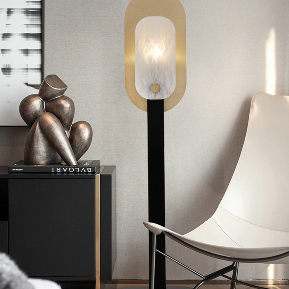 Cooley nordycka lampa stojąca z LED, metal i marmur