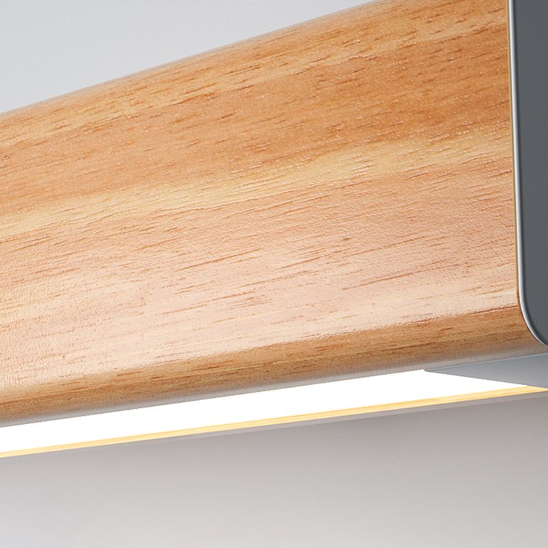 Muto minimalistyczna lampa ścienna liniowa z drewna do łazienki