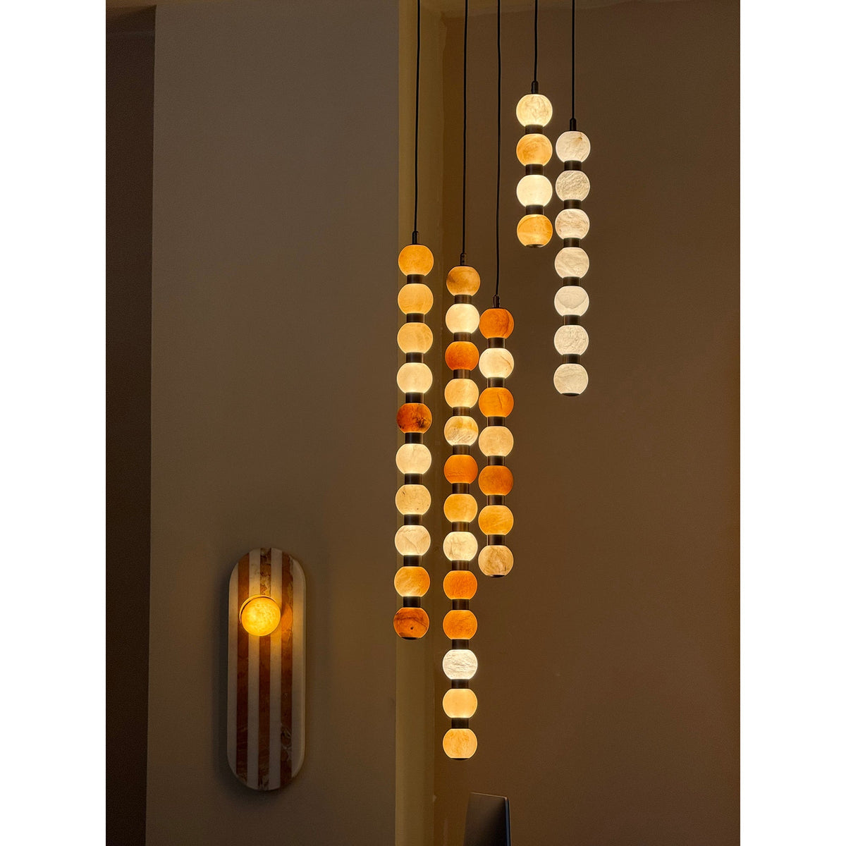 Loxford Lampa Wisząca Z Alabastru