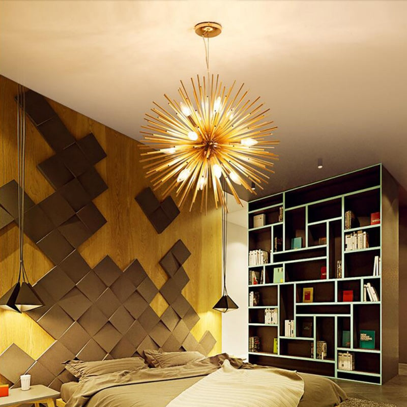 Arisha nowoczesny żyrandol LED Gold Metal jadalnia/salon/sypialnia