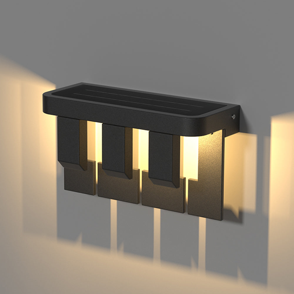 Ray nowoczesna minimalistyczna zewnętrzna lampa ścienna z metalu, czarna