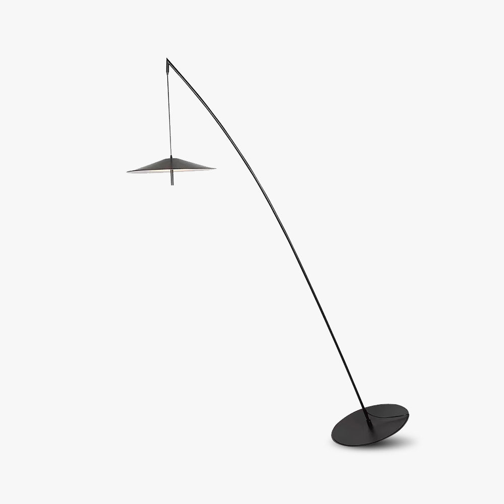 Salgado lampa stojąca z rozszerzonym ramieniem, czarna, pokój dzienny