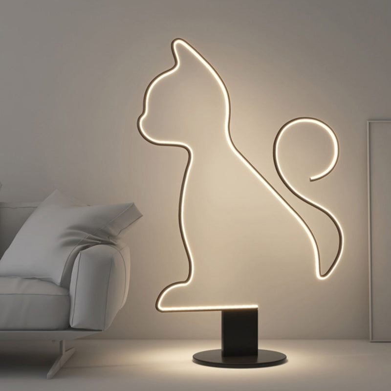 Edge nowoczesna lampa stojąca z metalu w kształcie kota/psa