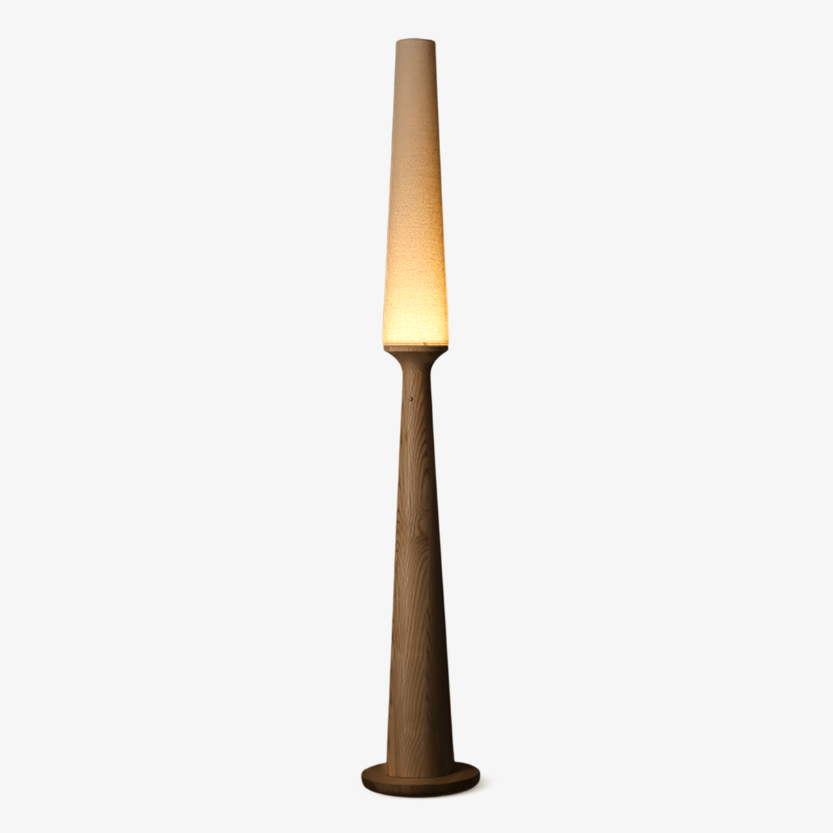 Vetheora lampa stojąca z drewna o zwężającej się formie