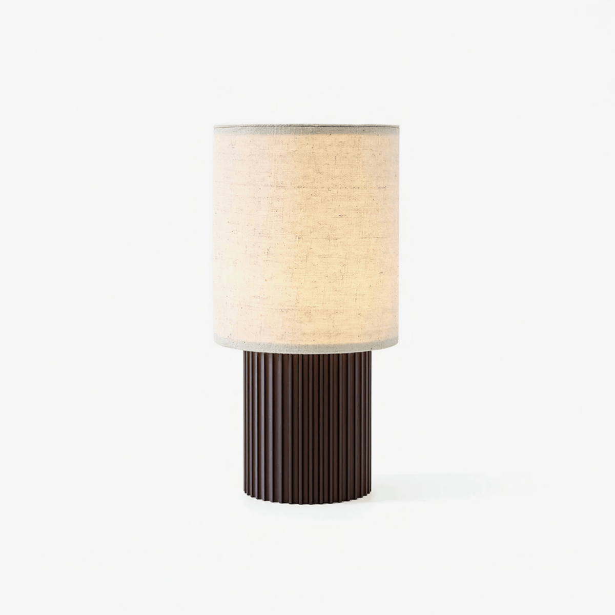 Lampa stołowa Ripples z drewna i płótna