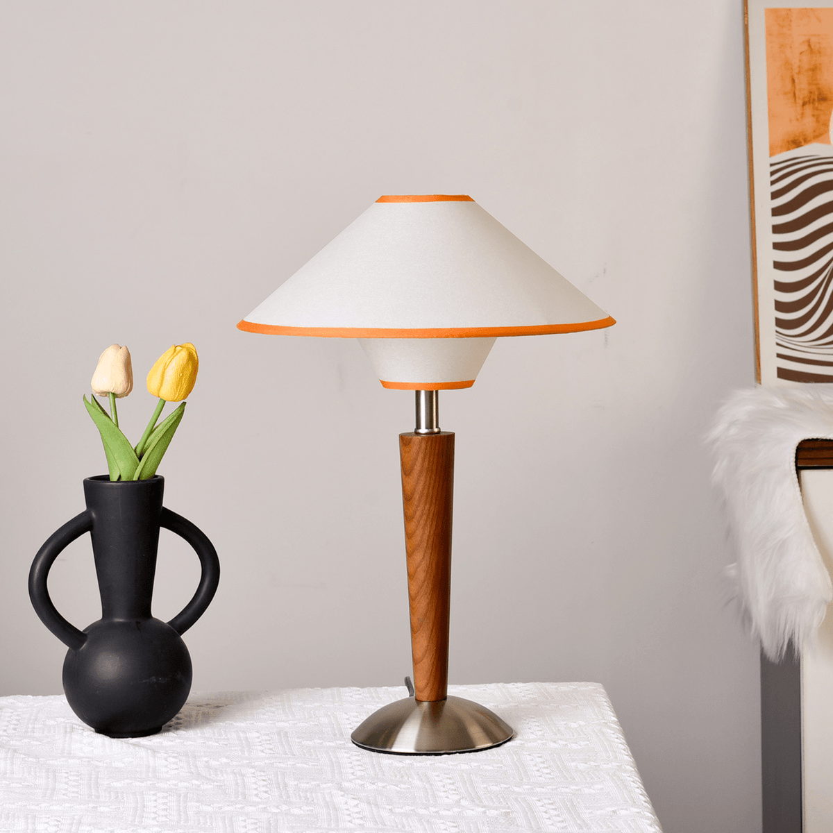 Lampa stołowa Talonwood drewniana