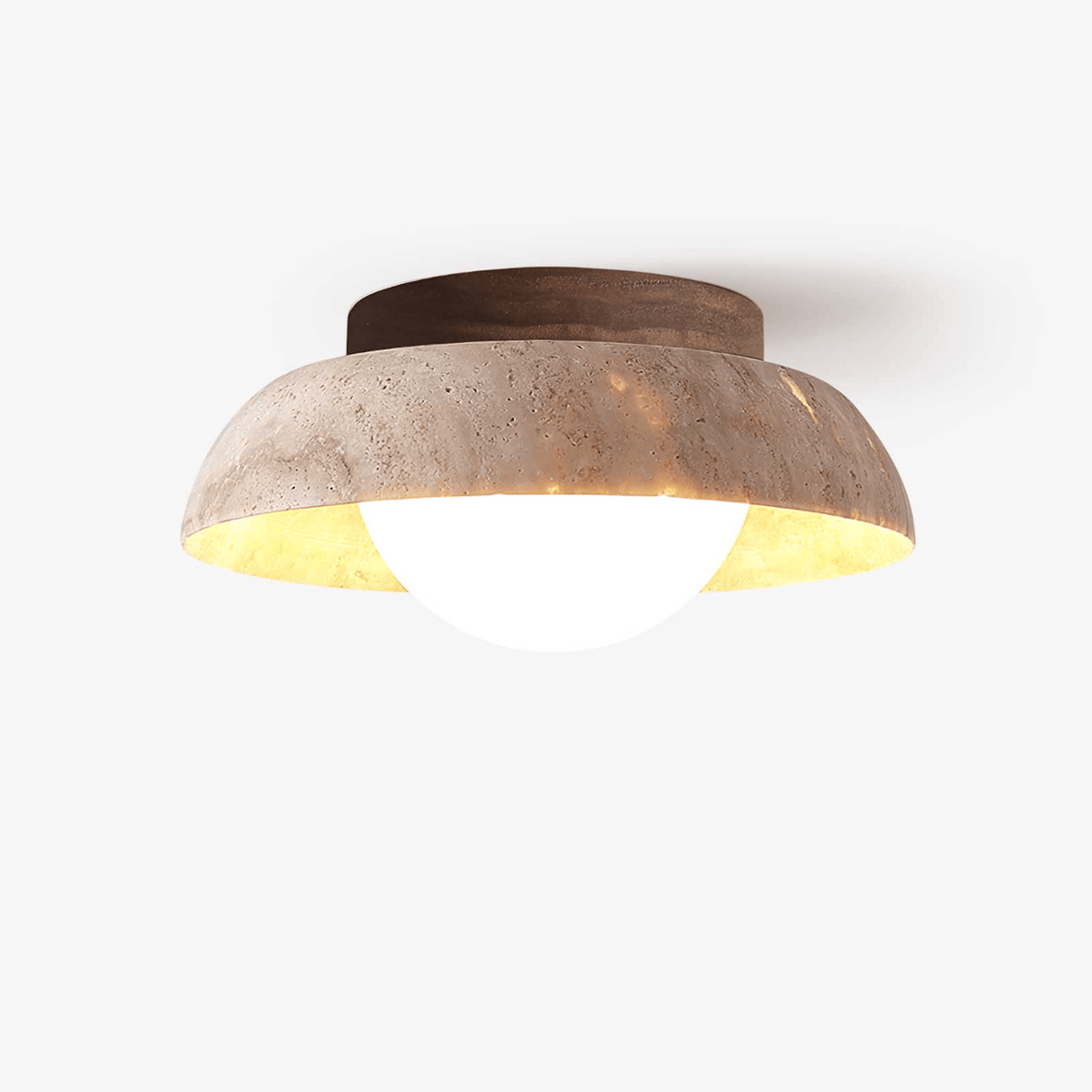 Anya Disc-kopuła Travertine lampa sufitowa