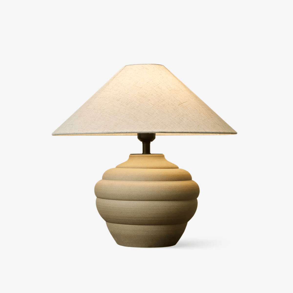 Sereno Ripple lampa stołowa z ceramiki i płótna