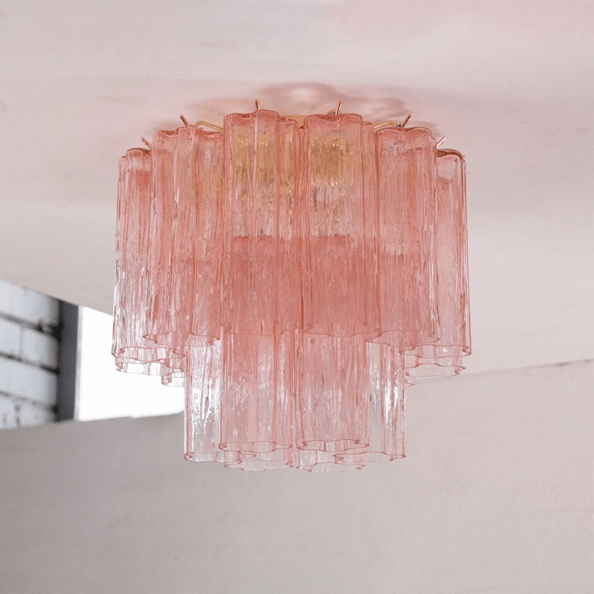 Serin lampa sufitowa w stylu Waterfall, kolor różowy