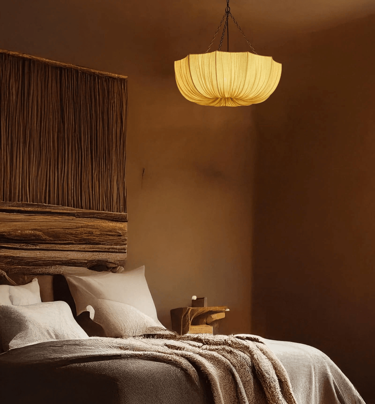 Hopty vintage lampa wisząca z płótna