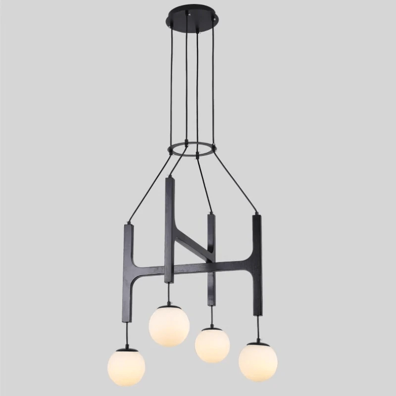 Xylocube geometryczna lampa wisząca ze szkła i drewna