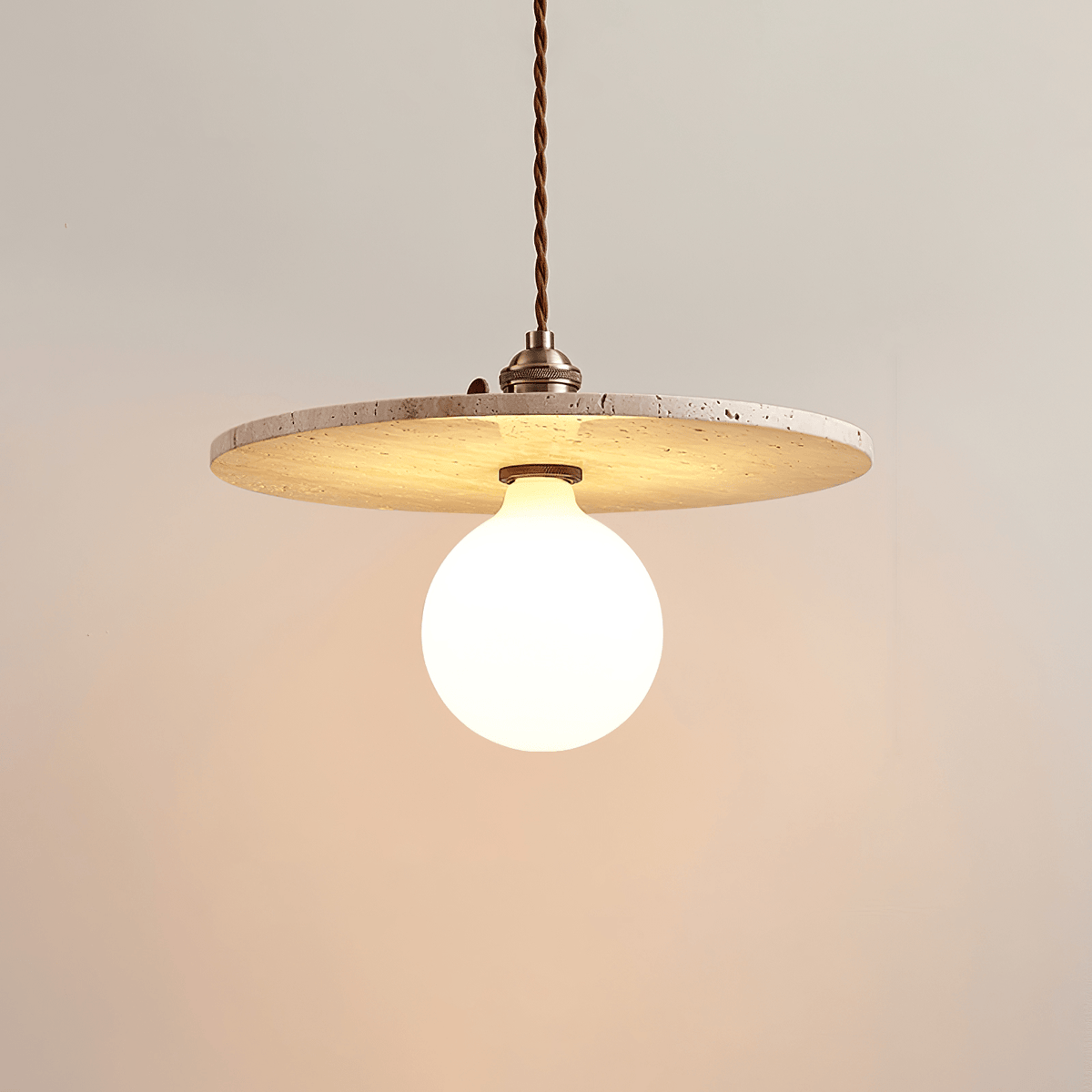 Tavaora minimalistyczna lampa wisząca w żółtym travertynie