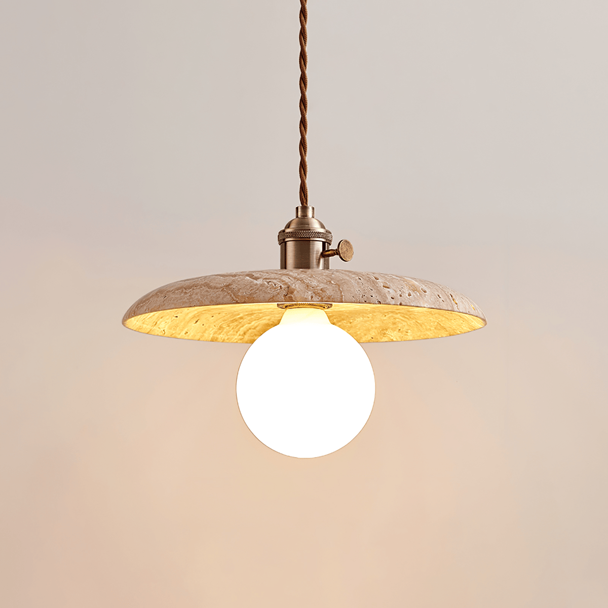 Tavaora minimalistyczna lampa wisząca w żółtym travertynie