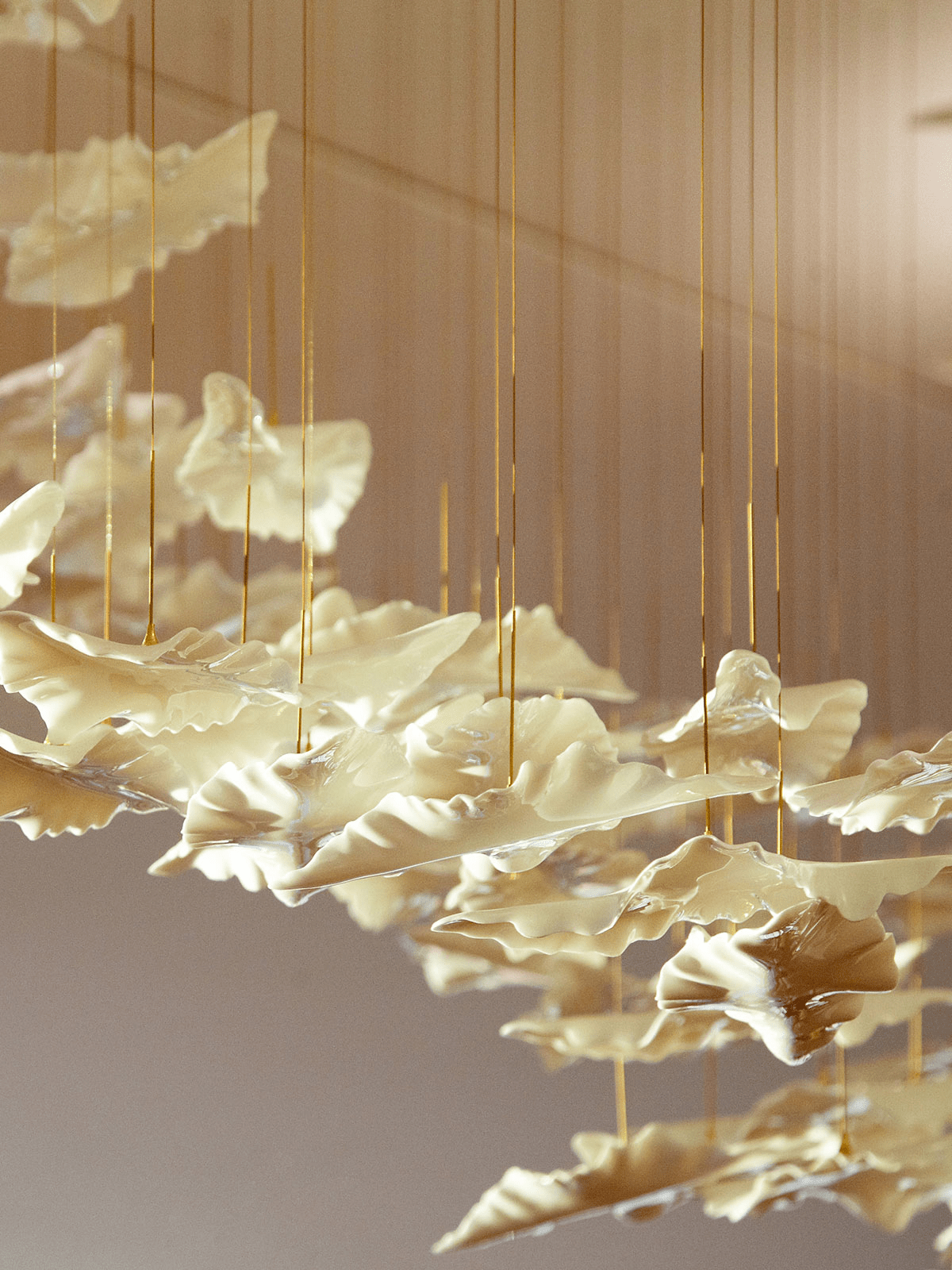 Folia Leaf Twisted Sculptural Customize żyrandol