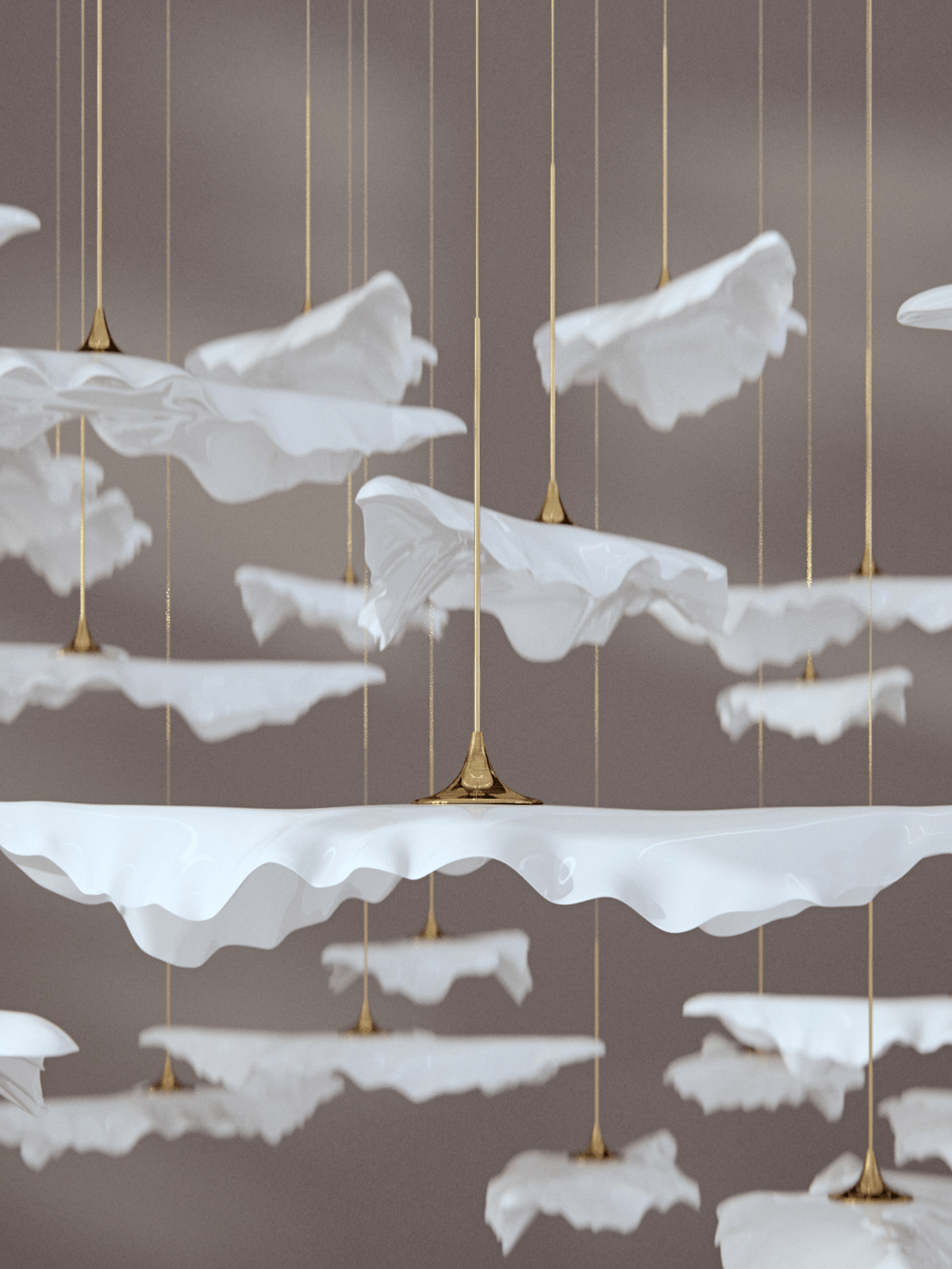 Folia Leaf Twisted Sculptural Customize żyrandol