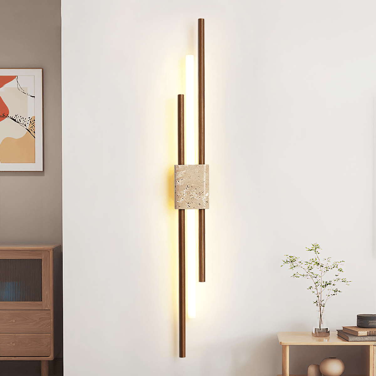 Eden Terra Travertine drewno Walnut kinkiet