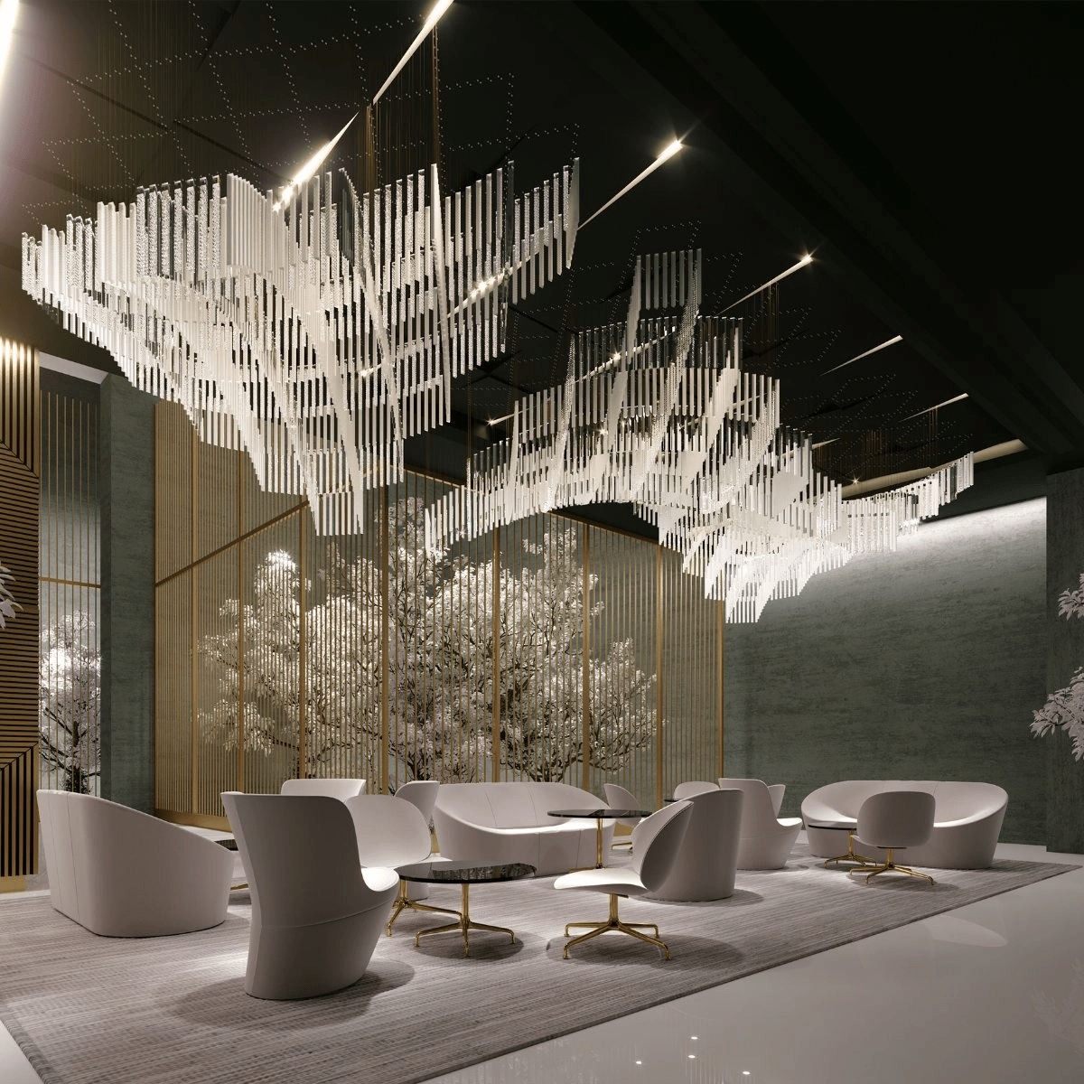 Lucanielle Diamond Cloud Strata żyrandol na zamówienie