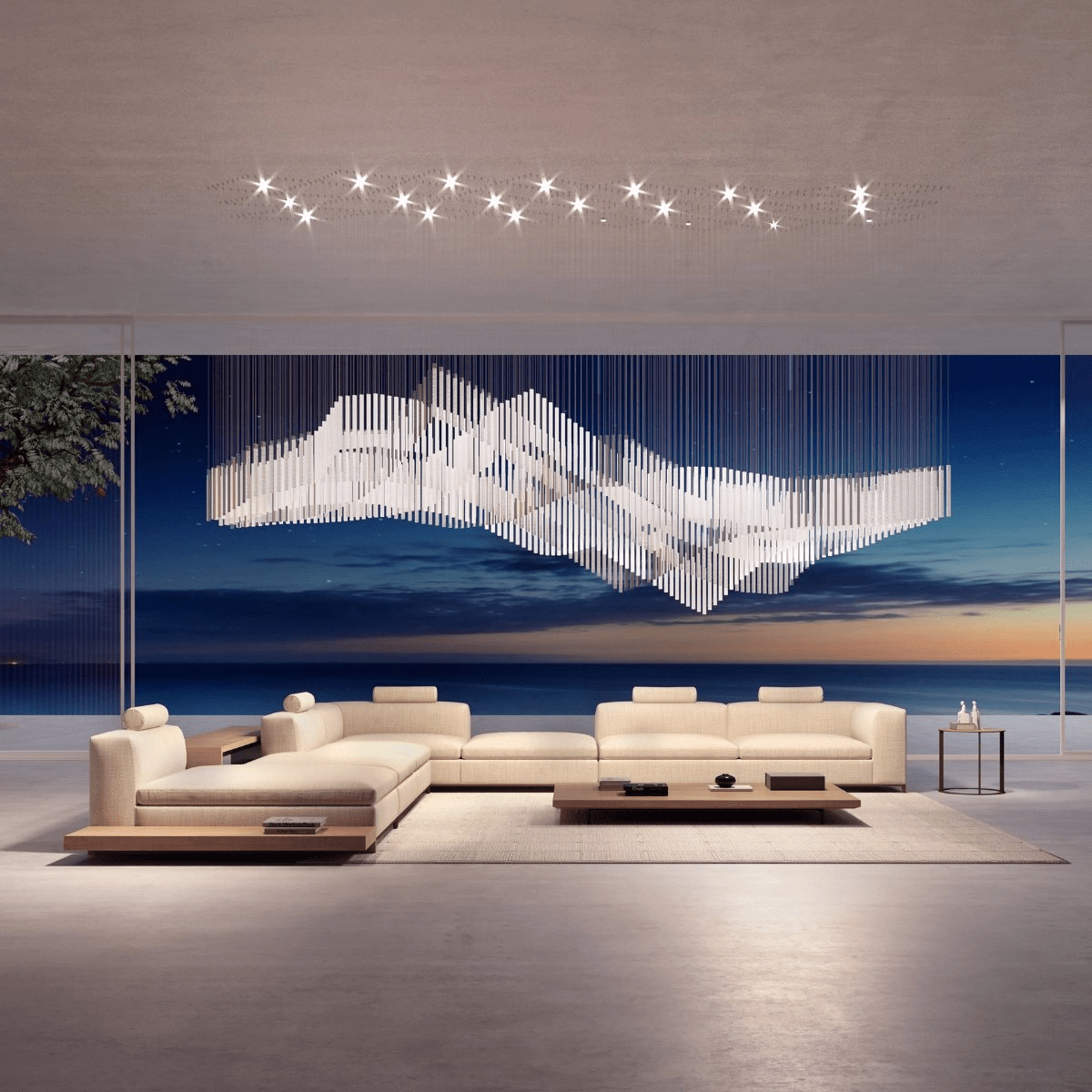 Lucanielle Diamond Cloud Strata żyrandol na zamówienie