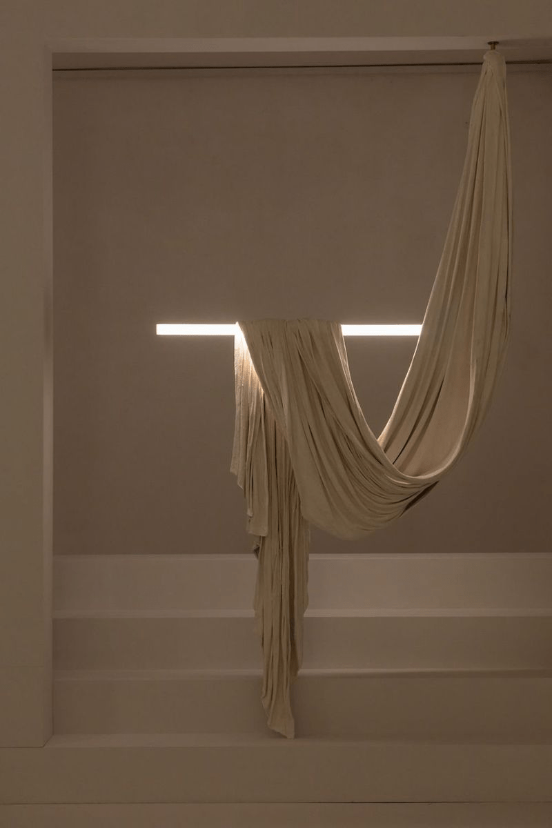 Serelia wisząca lampa sufitowa z tkaniną w stylu zasłony