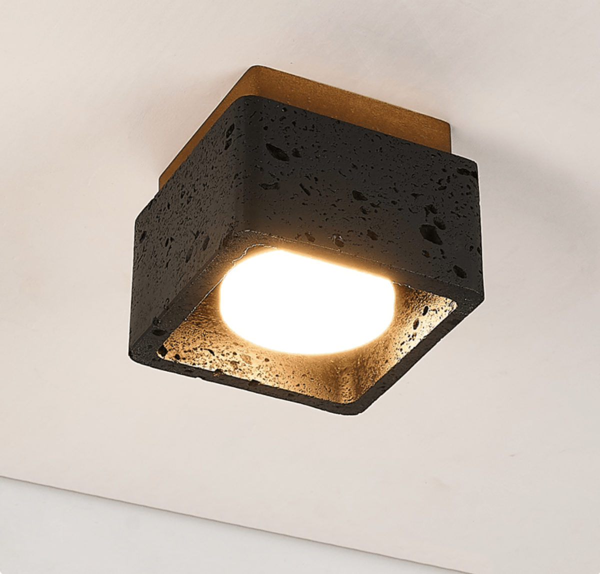 Nyx sześcienne sufitowa lampa z czarnego trawertynu