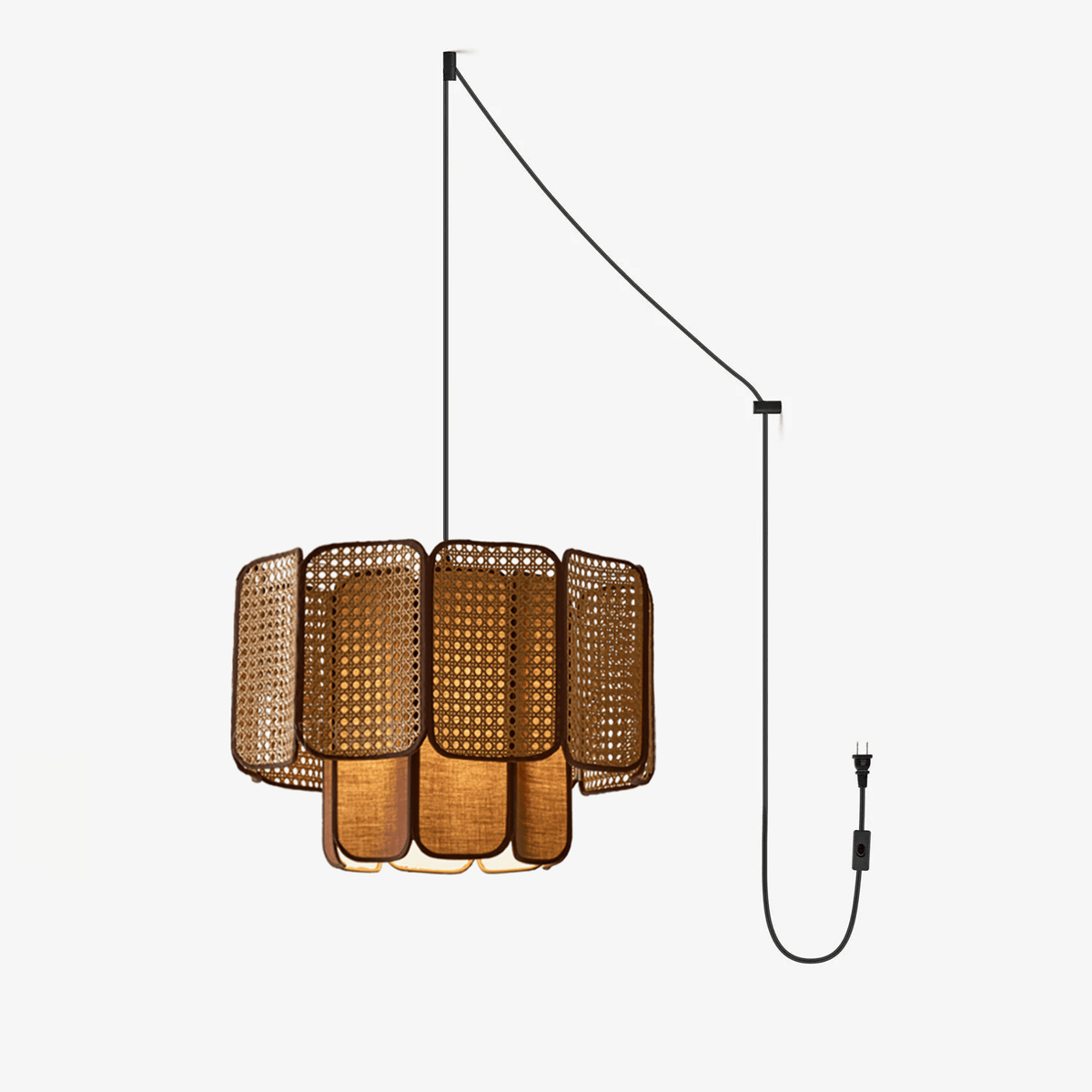 Soltera wisząca lampa ze splecionego rattanu