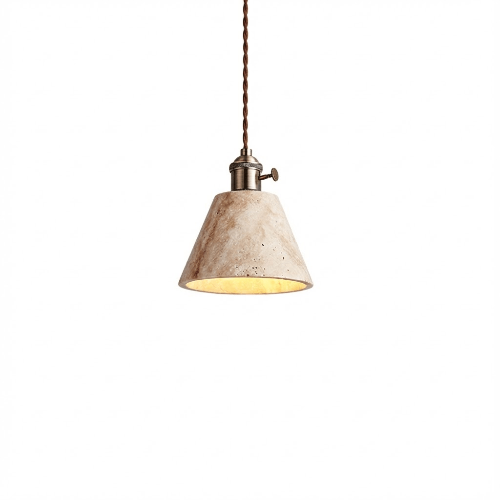 Zestaw lamp wiszących Ralw minimalistyczny ze żłotym Travertynem