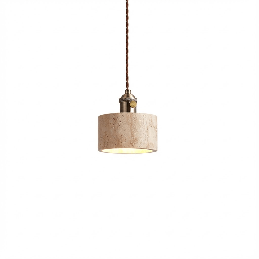 Zestaw lamp wiszących Ralw minimalistyczny ze żłotym Travertynem