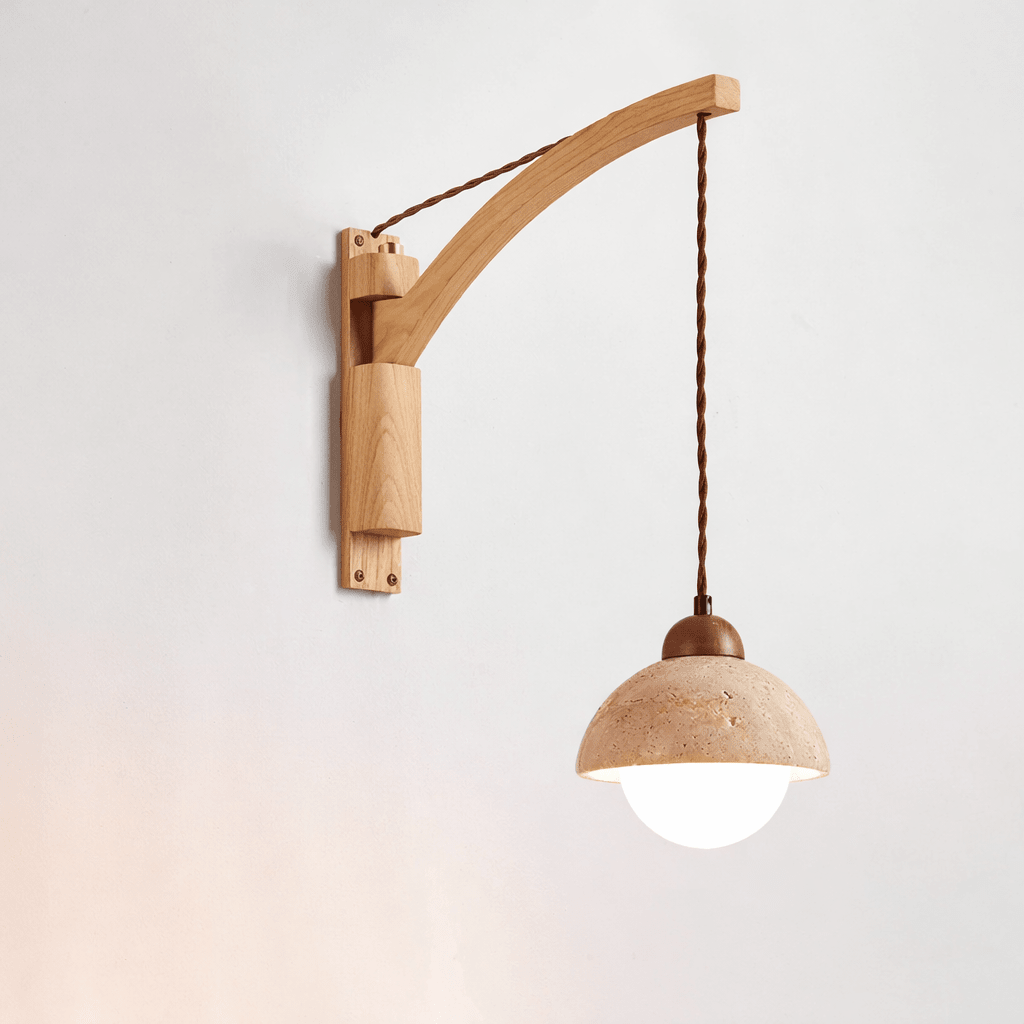 Travertine Swing Arm Kinkiet